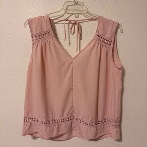 Harlowe & Graham Light Pink Crochet Blouse